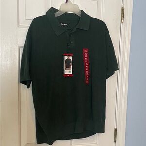 DKNY Men's Polo Sweater in Deep Green